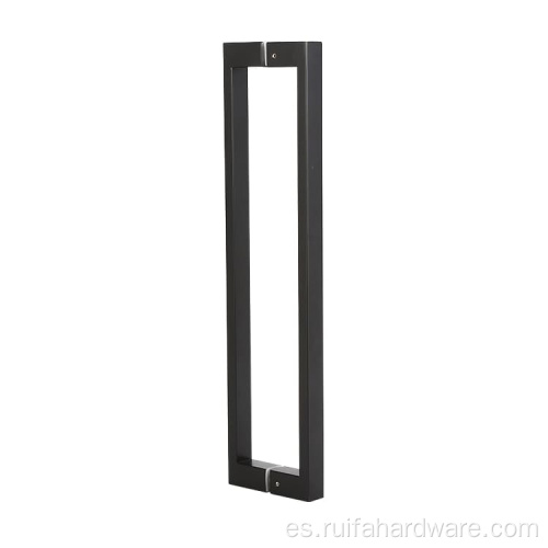 Manija de puertas de vidrio impermeable de acero inoxidable negro